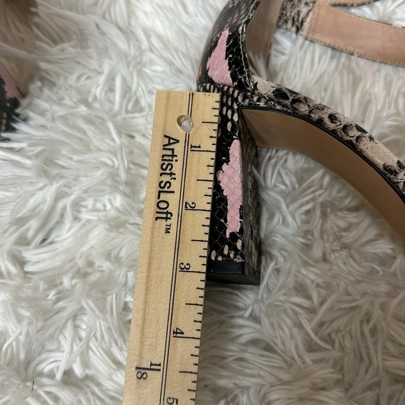 Chelsea & Violet Leather Snake Print Block Heels - Picture 10 of 10